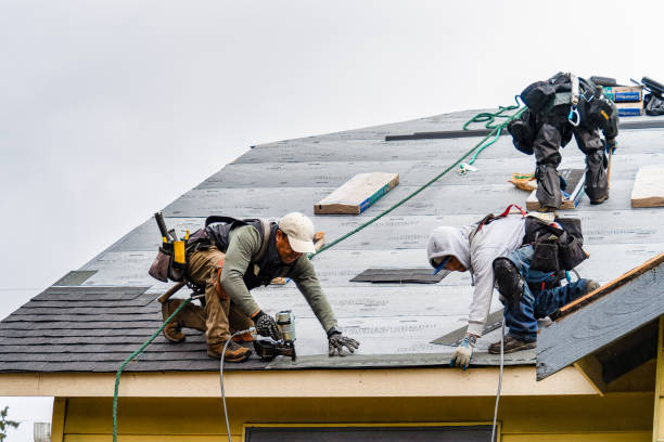 Professional Gutter Installation technician working in Newport, NH